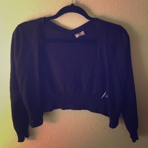 Black Cropped Cardigan